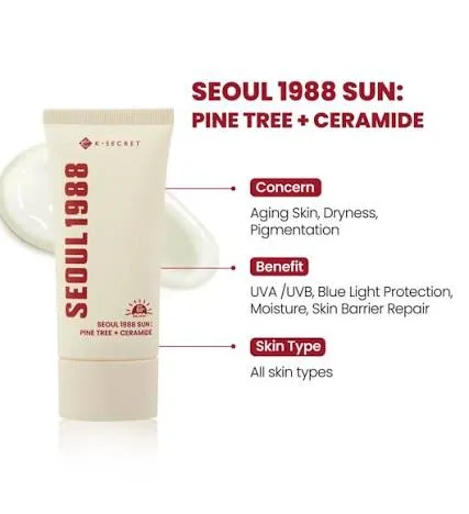 K-Secret — Seoul 1988 Sun: Pine Tree + Ceramide SPF 50+ PA++++