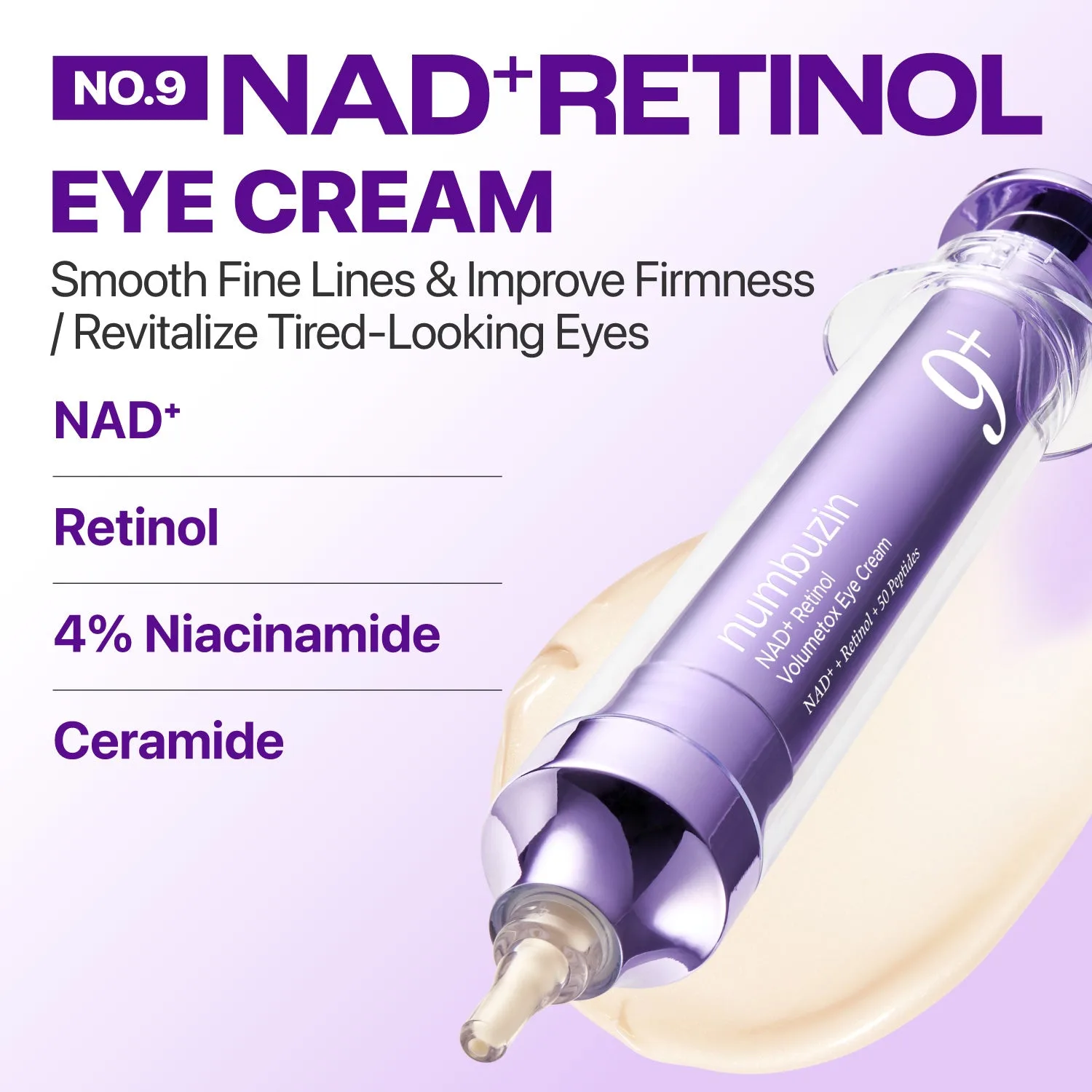 Numbuzin No.9 NAD+ Retinol Volumetox Eye Cream
